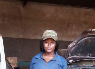 Farha Neyma OUEDRAOGO, la mécanicienne des poids lourds.